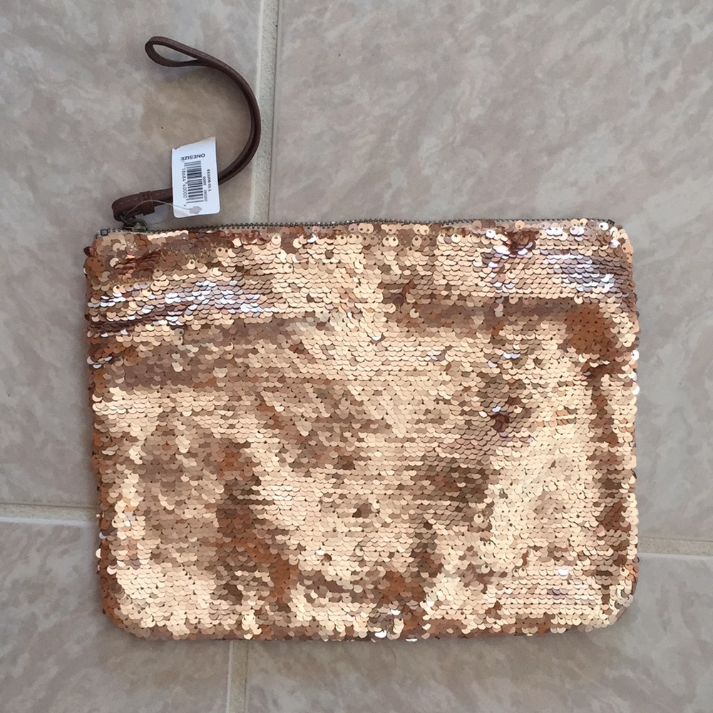 Gold Sparkly Sequin Wristlet Purse